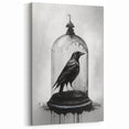 Gothic Raven Art - Crow in Glass Dome with Dark Drips