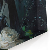 Gothic Raven with Roses - Dark Elegance Crow Art