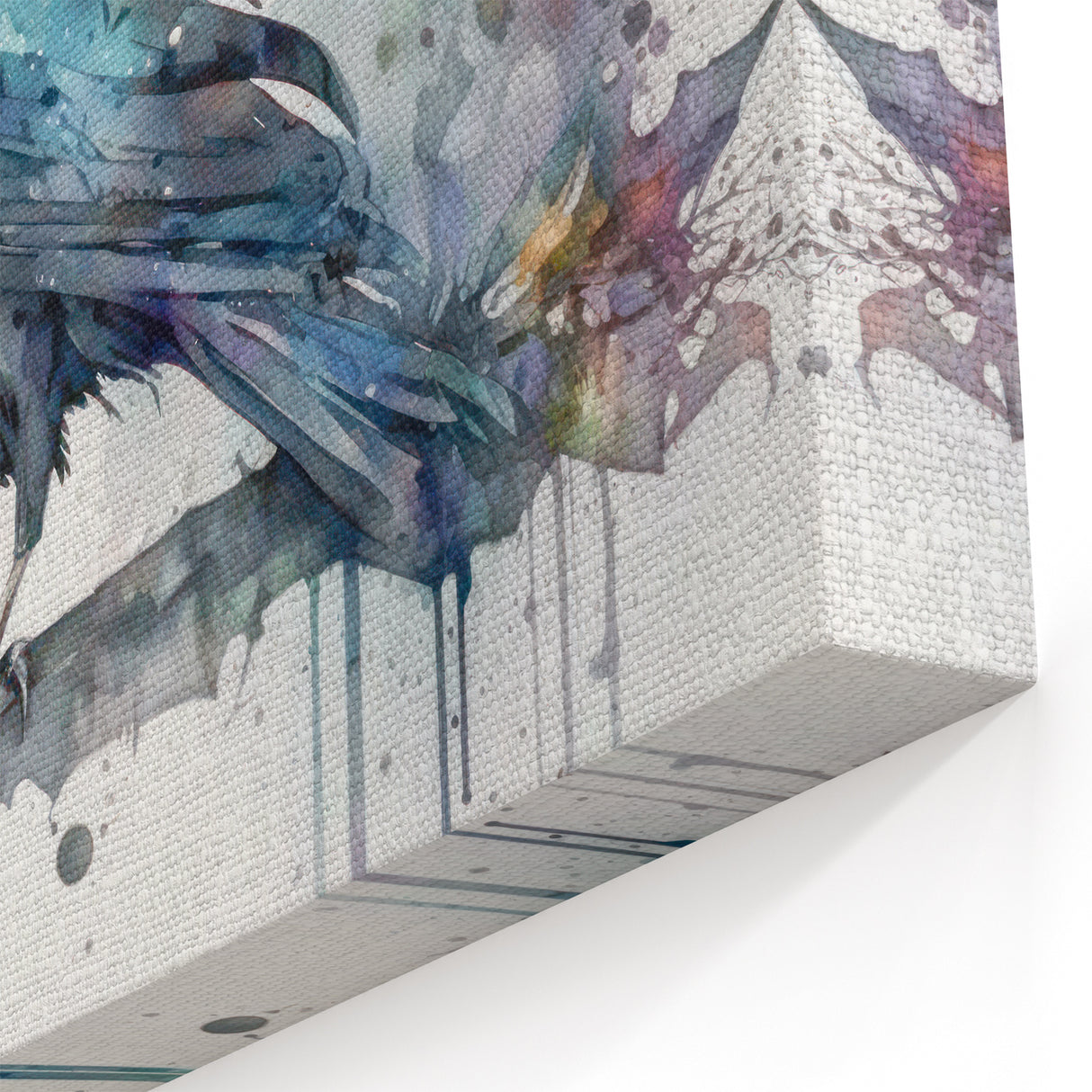 Watercolor Raven Art - Vibrant Crow in Abstract Nature