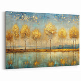 Artistic Landscape Designs | Golden Trees Reflection Canvas Art Print