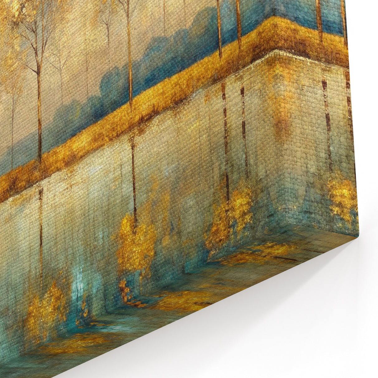 Artistic Landscape Designs | Golden Trees Reflection Canvas Art Print
