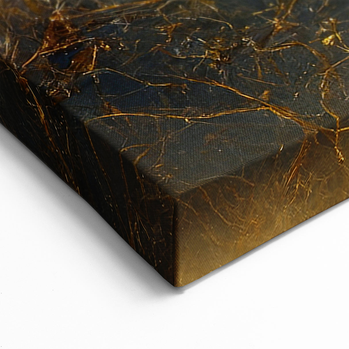 Stunning Blue and Gold Abstract Strokes and Lines Artwork