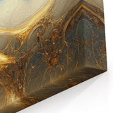 Stunning Blue and Gold Abstract Strokes and Lines Artwork