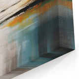 Vibrant Turquoise and Orange Abstract Strokes and Lines Art