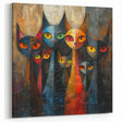 Cat Wall Art - Cute Cat Canvas - Colorful Cat Decor - Cat Art Print