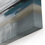 Elegant Grey and Turquoise Abstract Strokes and Lines Art