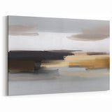 Bold Black and Beige Abstract Strokes and Lines Art