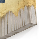 Luxurious Gold and Navy Abstract Strokes and Lines Art