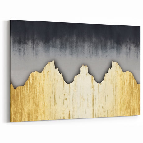 Elegant Gold and Black Abstract Strokes and Lines Art