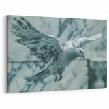 Elegant Dove Wall Art - Marble-Inspired Dove Canvas for Refined Decor