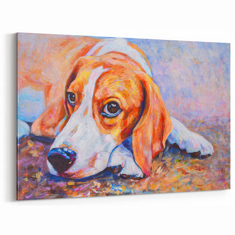 Colorful Beagle Canvas Art - Vibrant Beagle Wall Decor - Beagle Prints