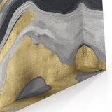 Navy and Gold Marble Abstract Strokes and Lines Art
