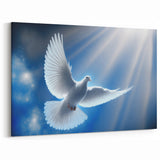 Heavenly Dove Wall Art - Radiant Dove Canvas for Peaceful Decor