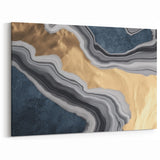 Luxurious Navy and Gold Marble Abstract Art