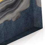Abstract Brush Strokes with Gold and Grey | Modern Line Art Canvas