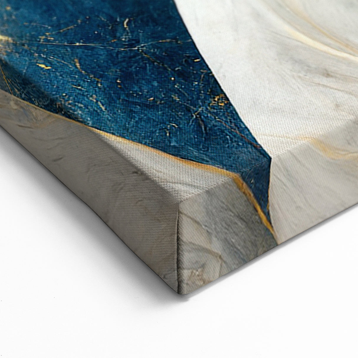 Exquisite Blue and Gold Abstract Line Art - Modern Wall Decor