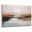 Serene Sunset Abstract Art - Contemporary Brush Stroke Canvas