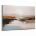 Serene Sunset Abstract Art - Contemporary Brush Stroke Canvas