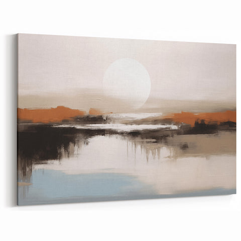 Serene Sunset Abstract Art - Contemporary Brush Stroke Canvas