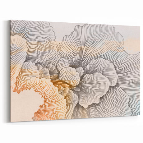 Delicate Floral Line Art - Modern Abstract Brush Strokes Canvas