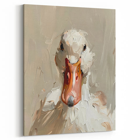 Minimalist Duck Wall Art - Abstract Duck Canvas Print for Modern Decor