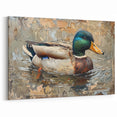 Textured Duck Wall Art - Rustic Duck Canvas Print for Nature Decor
