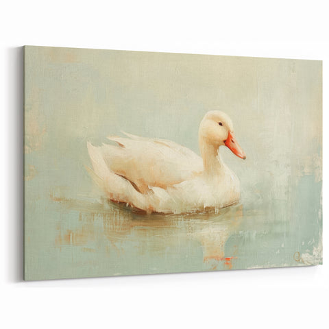 Soft Duck Wall Art - Tranquil Duck Canvas Print for Elegant Decor