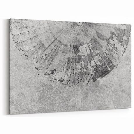 Monochrome Industrial Abstract Art - Modern Line Brush Strokes Canvas