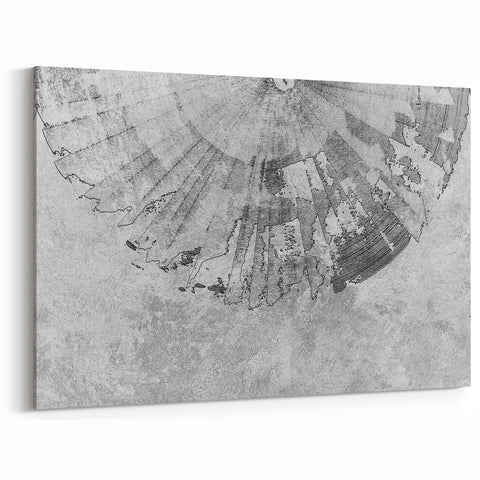 Monochrome Industrial Abstract Art - Modern Line Brush Strokes Canvas