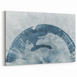 Blue Monochrome Abstract Art - Modern Industrial Brush Strokes Canvas