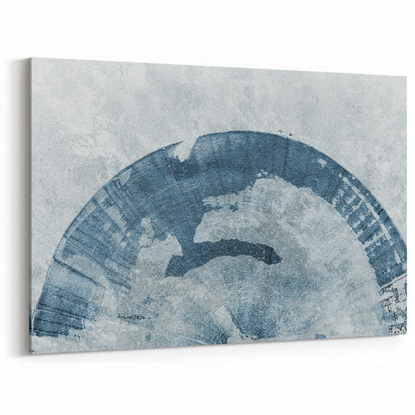 Blue Monochrome Abstract Art - Modern Industrial Brush Strokes Canvas