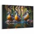 Trio of Ducks Wall Art - Elegant Duck Canvas Print for Nature Decor
