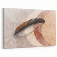Elegant Feather and Arcs Abstract Art - Modern Brush Strokes Canvas