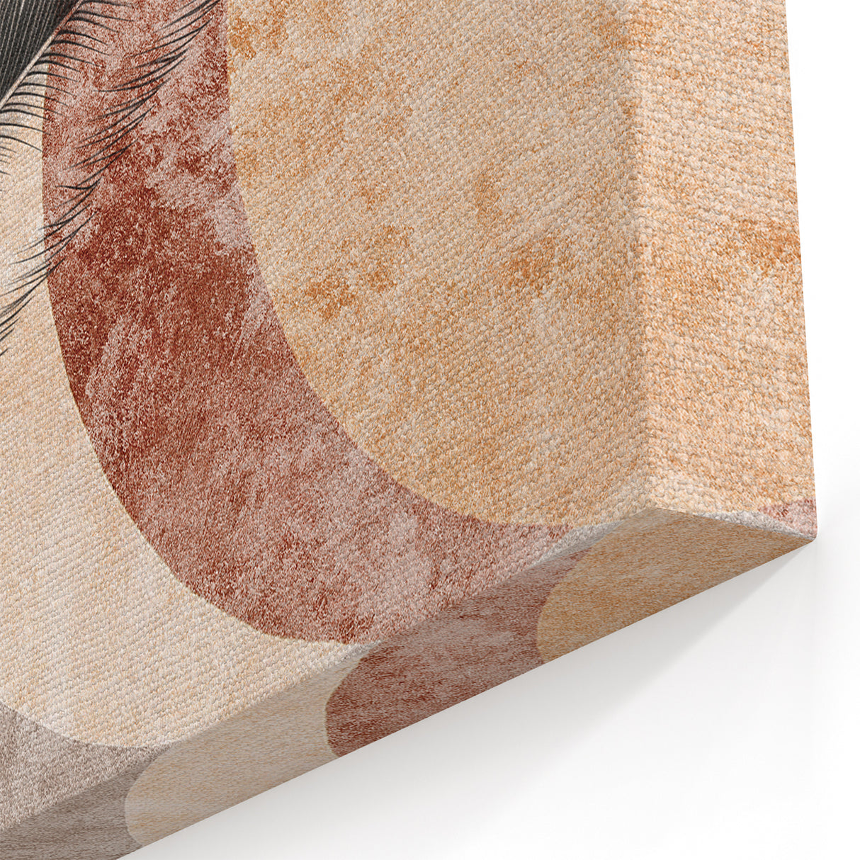 Elegant Feather and Arcs Abstract Art - Modern Brush Strokes Canvas