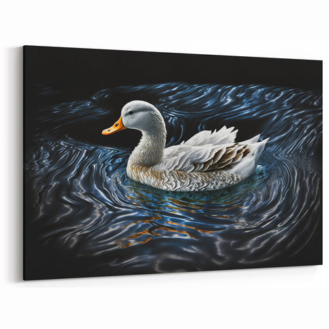 Elegant White Duck Wall Art - Graceful Duck Canvas Print for Modern Decor