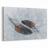 Feathers and Tree Rings Abstract Art - Modern Brush Strokes Canvas