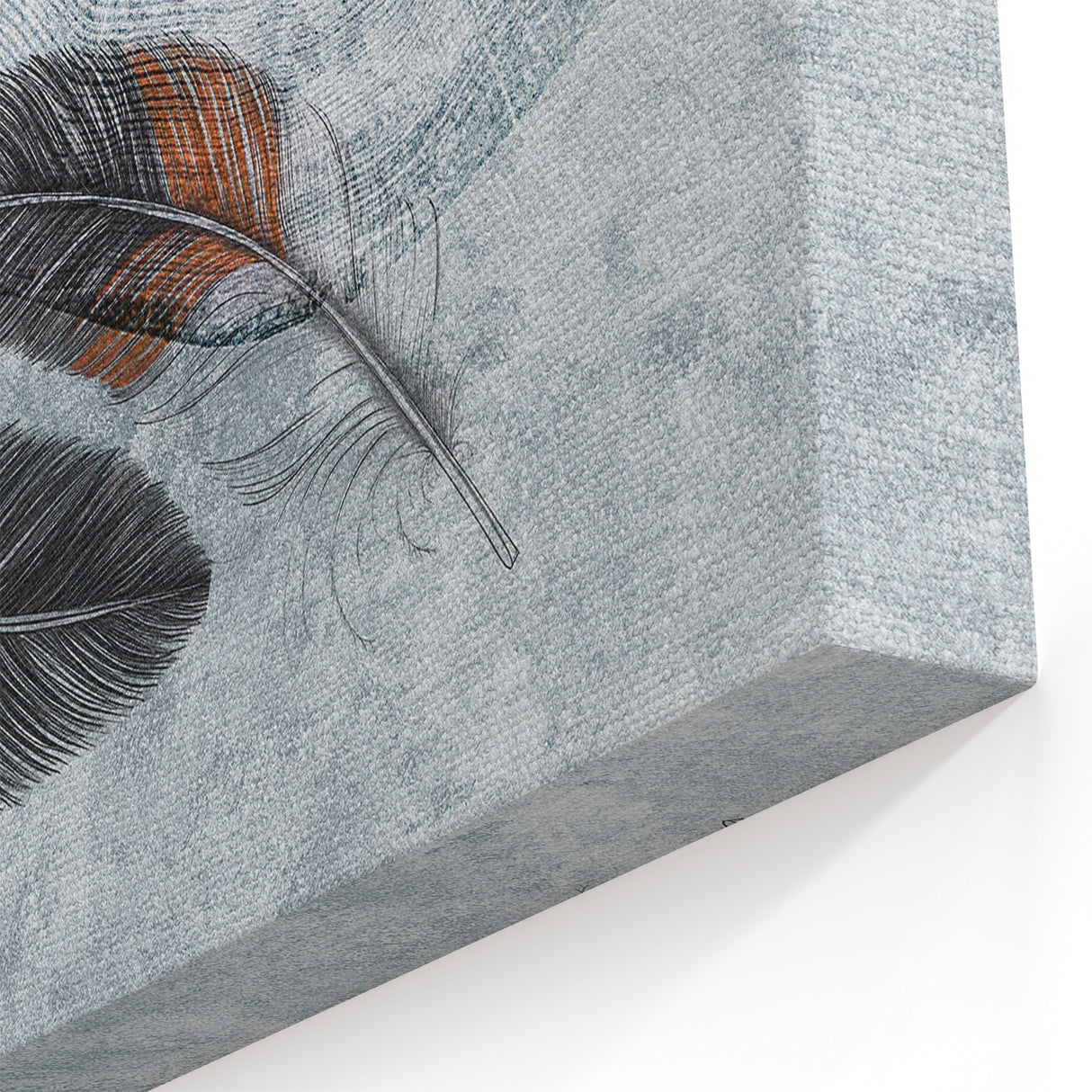 Feathers and Tree Rings Abstract Art - Modern Brush Strokes Canvas