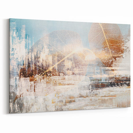 Translucent Leaf Abstract Art - Modern Brush Strokes Canvas