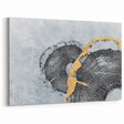 Tree Rings and Gold Abstract Art - Modern Brush Strokes Canvas