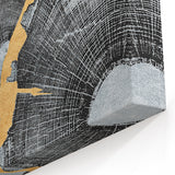 Tree Rings and Gold Abstract Art - Modern Brush Strokes Canvas