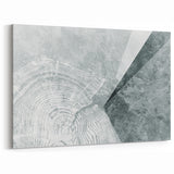 Monochrome Tree Rings Abstract Art - Modern Geometric Canvas