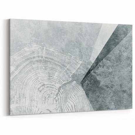 Monochrome Tree Rings Abstract Art - Modern Geometric Canvas
