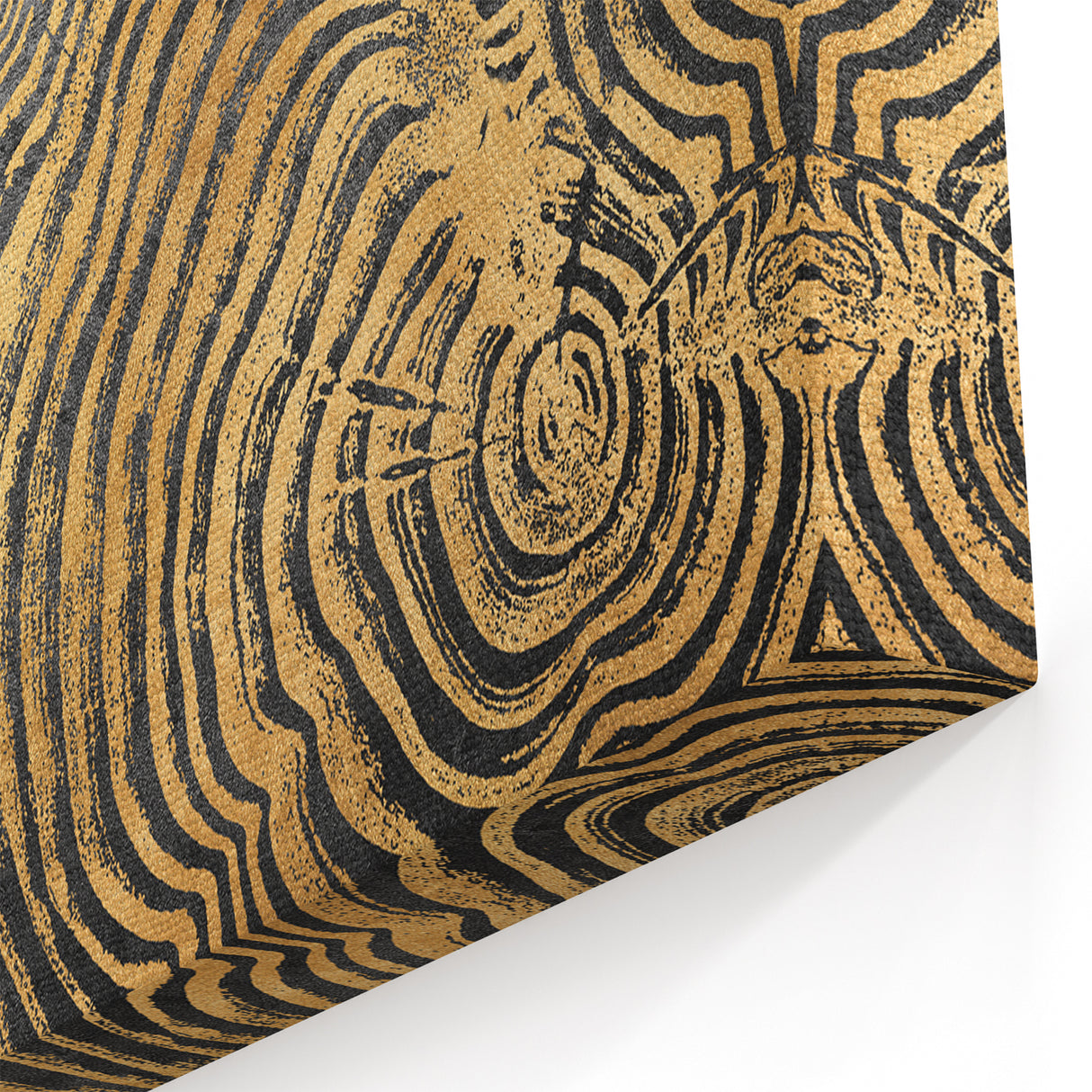 Golden Tree Rings Abstract Art - Modern Minimalist Canvas
