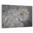 Golden and Silver Tree Rings Abstract Art - Modern Minimalist Canvas