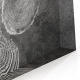 Golden and Silver Tree Rings Abstract Art - Modern Minimalist Canvas