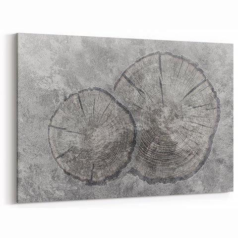 Abstract Line Art - Double Strokes Geometric Canvas for Modern Decor