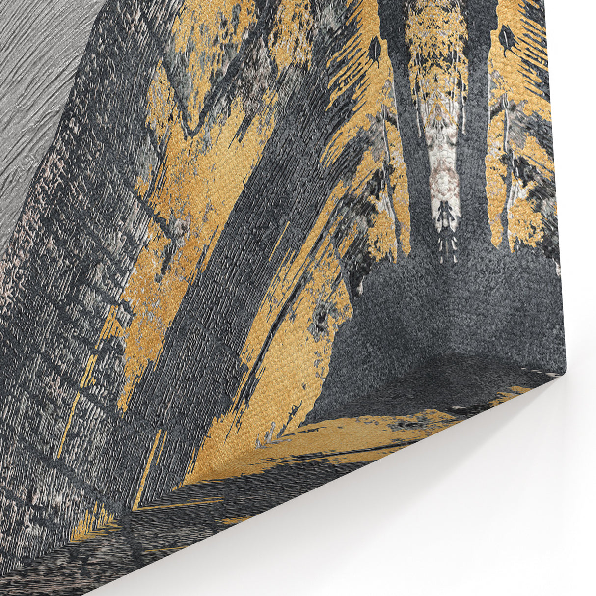 Textured Black and Gold Abstract Art - Modern Canvas