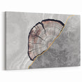 Geometric Line Art - Abstract Tree Rings with Gold Accents Canvas