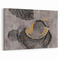Minimalist White and Gold Abstract Art - Modern Line Canvas