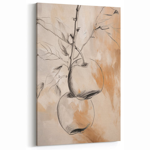 Minimalist Abstract Fruit Art - Modern Line Drawing Wall Decor